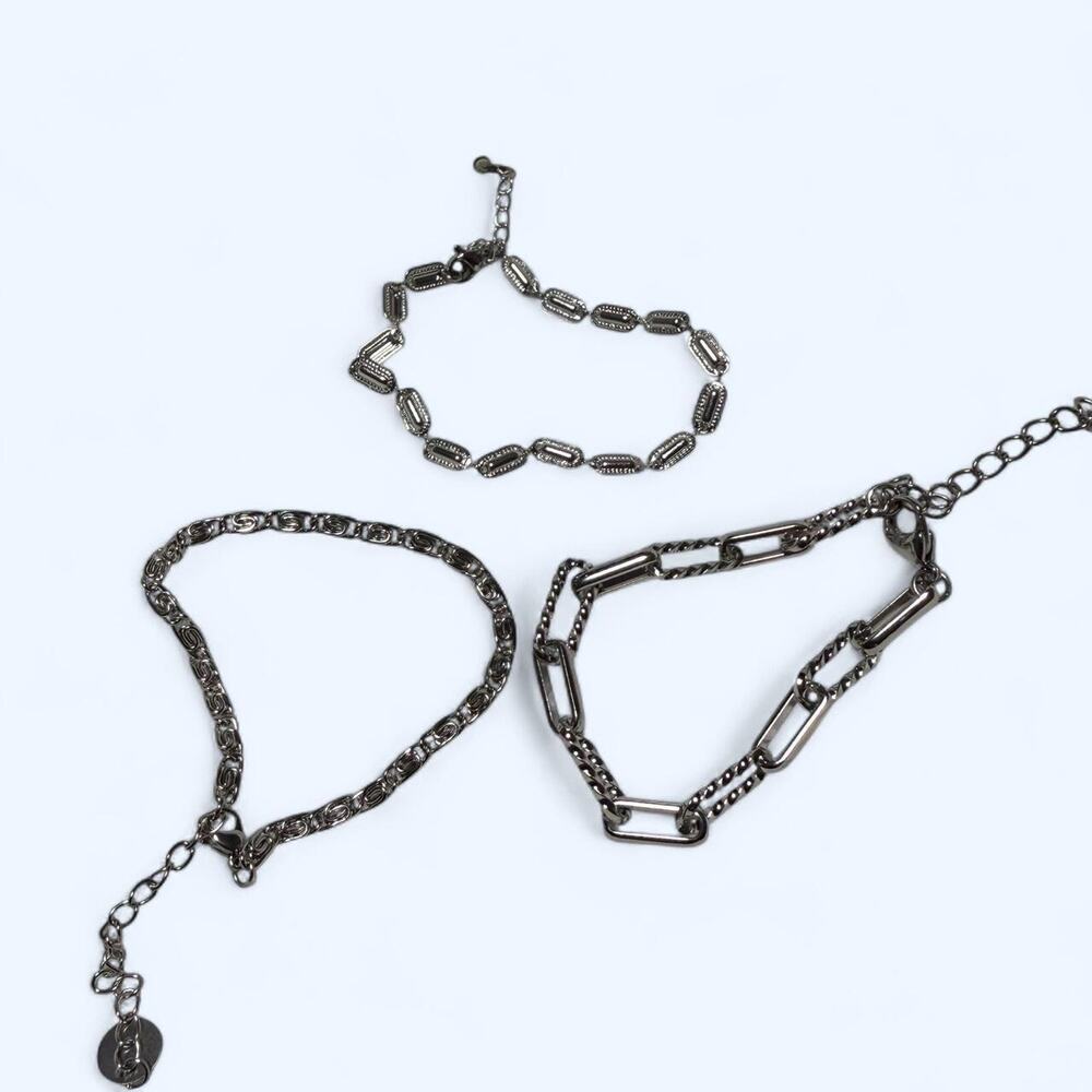 Stainless steel silver chain bracelet